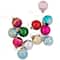 12ct. 2.5" Frosted & Glittered Multicolor Glass Ball Ornaments
